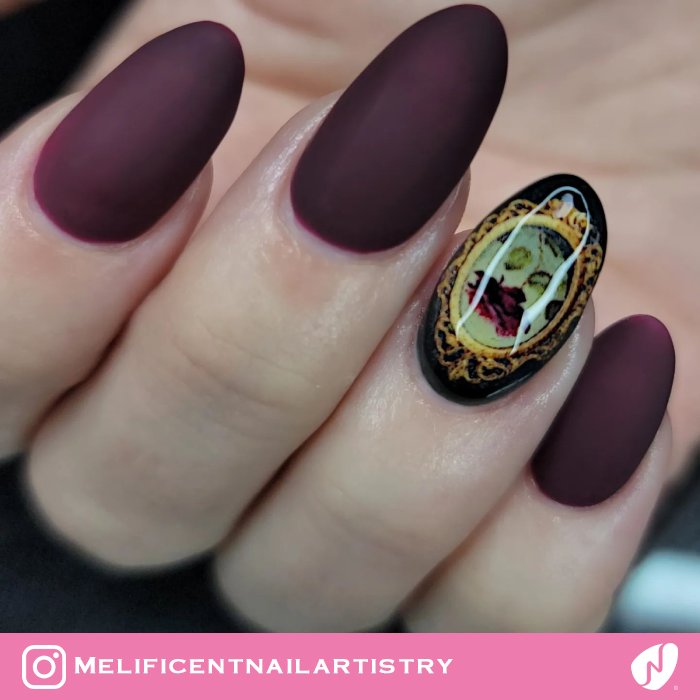 Antique Rose Painted on Nails
